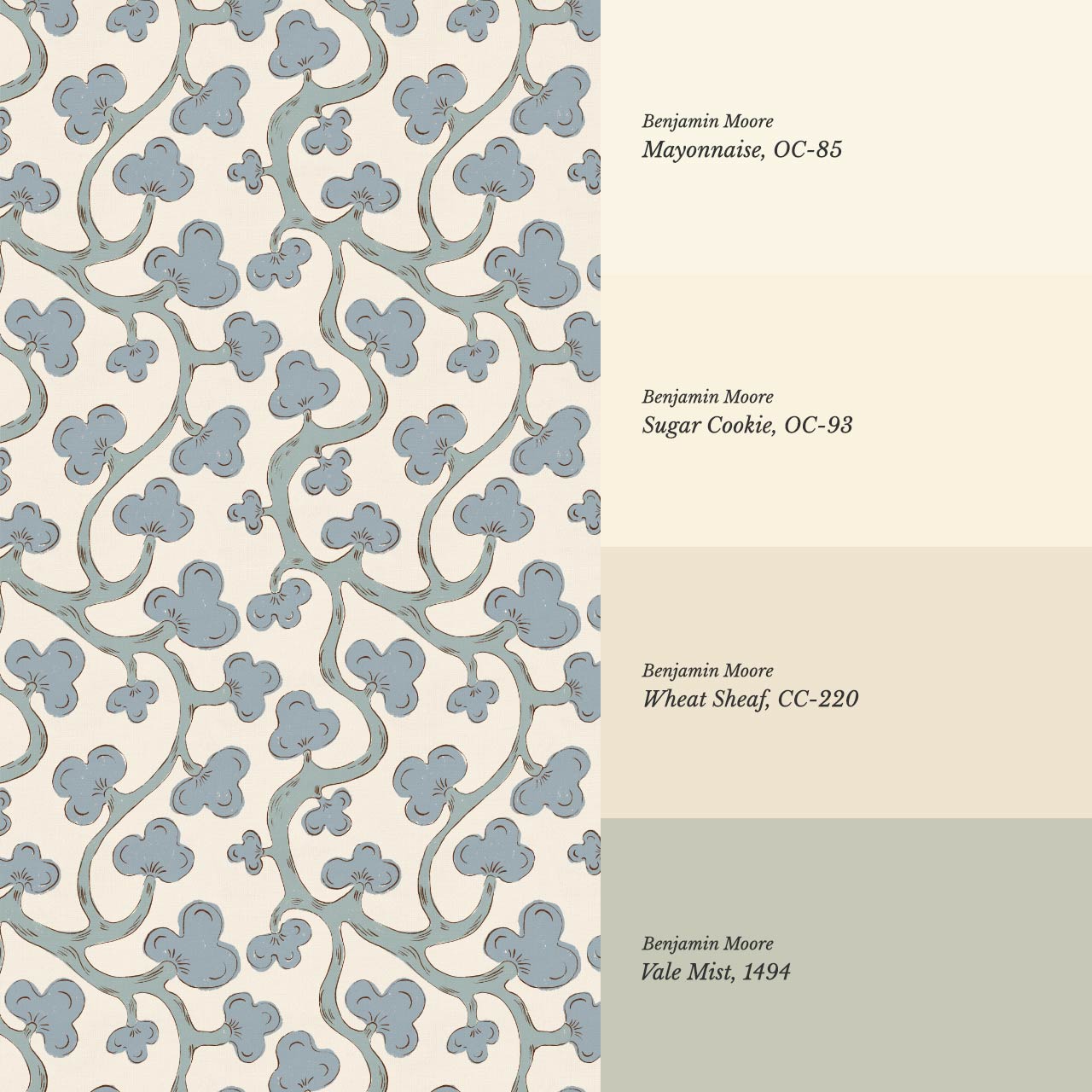 Isadora Chunky Botanical Vines Sea Glass Cream Wallpaper