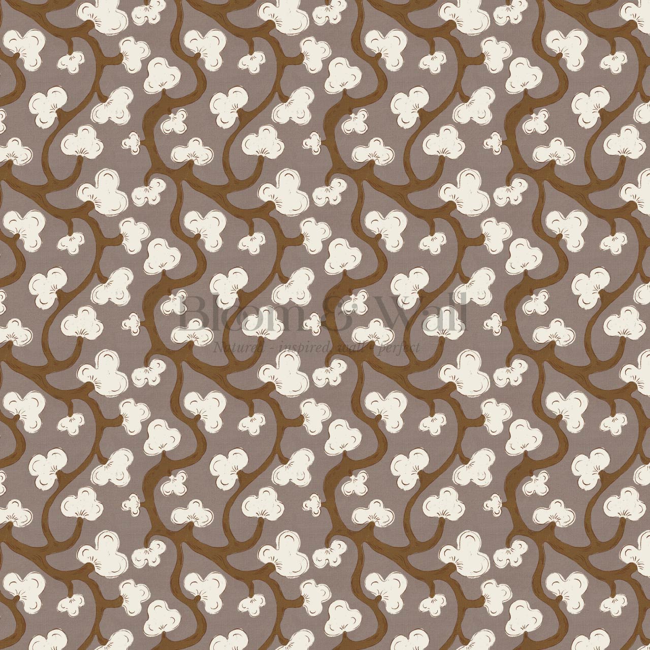 Isadora Chunky Botanical Vines Chocolate Cream Wallpaper