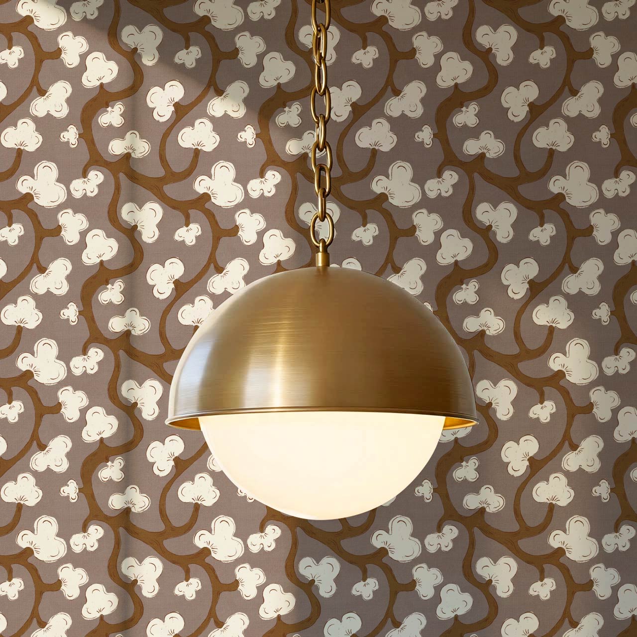Isadora Chunky Botanical Vines Chocolate Cream Wallpaper