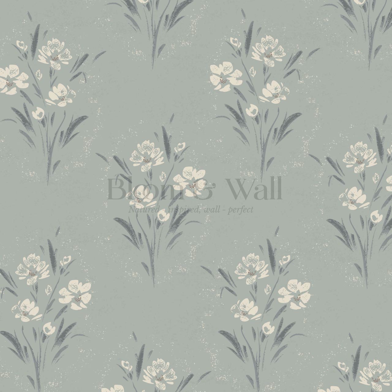 Isla Garden Florals Sea Glass Wallpaper