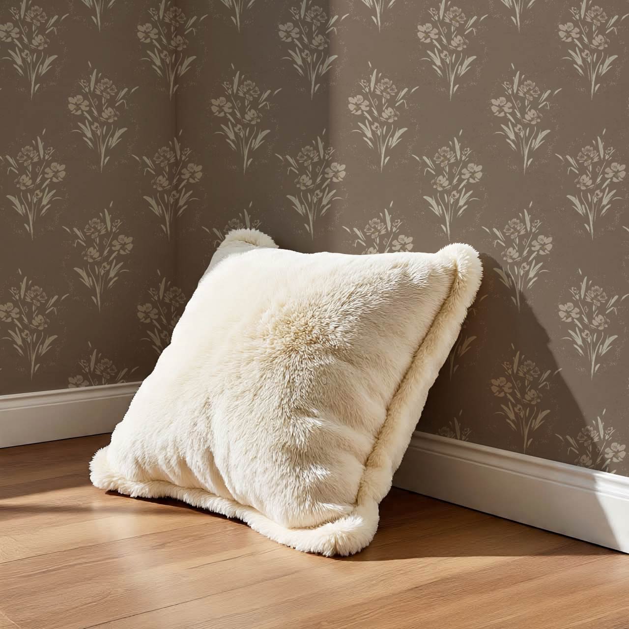 Isla Garden Florals Brown Sand Wallpaper