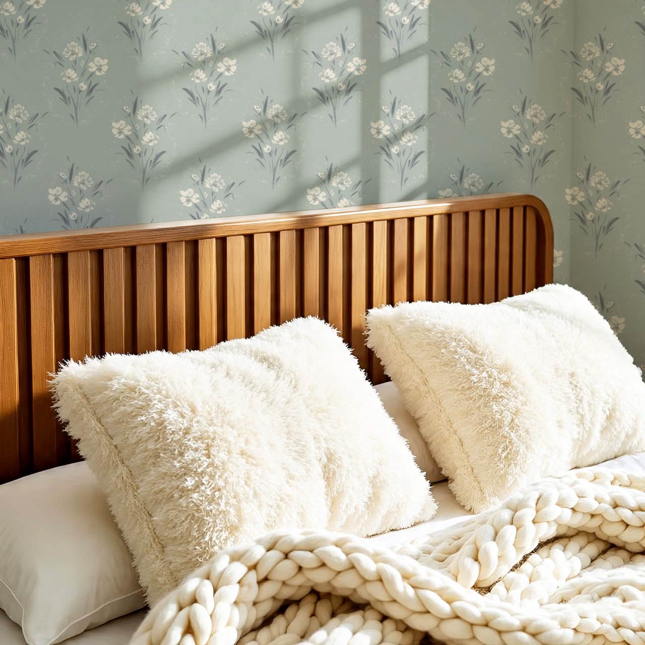 Isla Garden Florals Sea Glass Wallpaper
