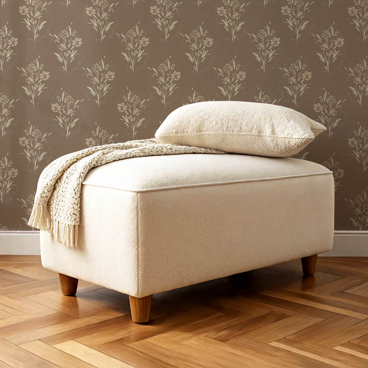 Isla Garden Florals Brown Sand Wallpaper