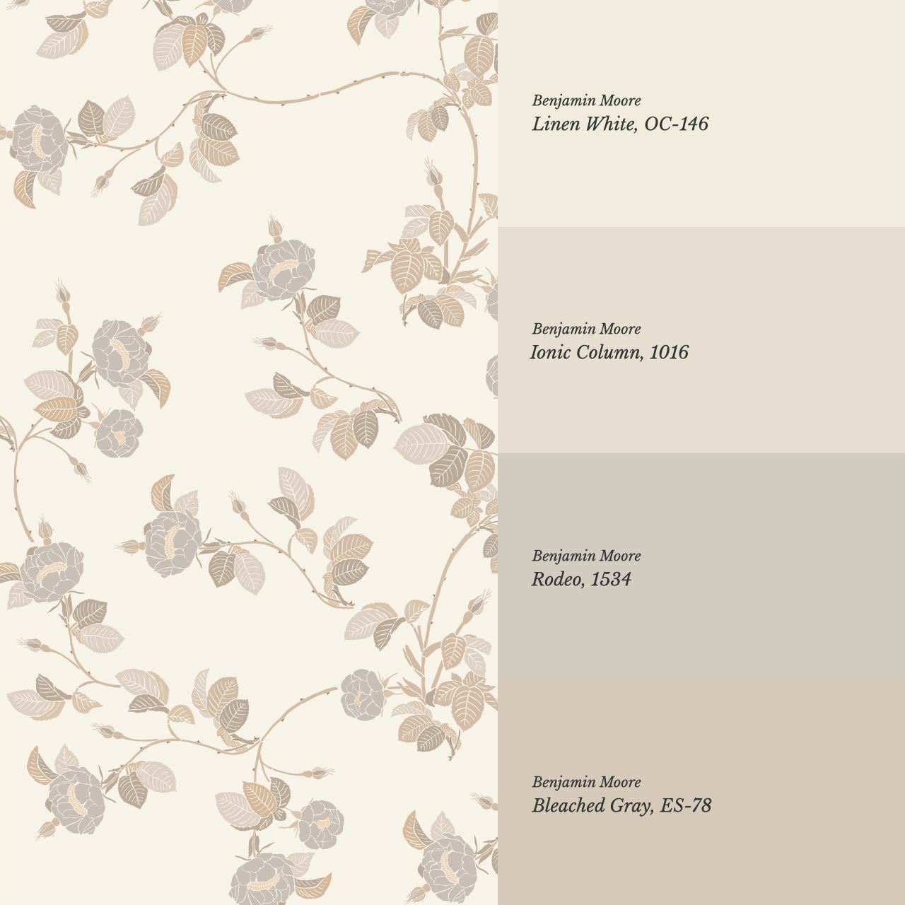 Isolde Wild Rose Neutral Tan Wallpaper