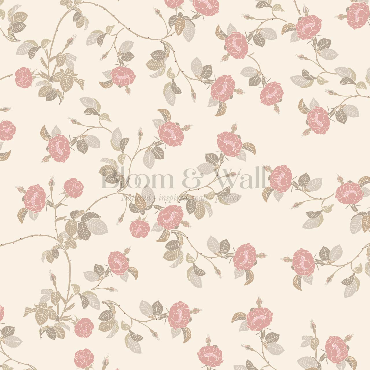 Isolde Wild Rose Dusty Berry Wallpaper