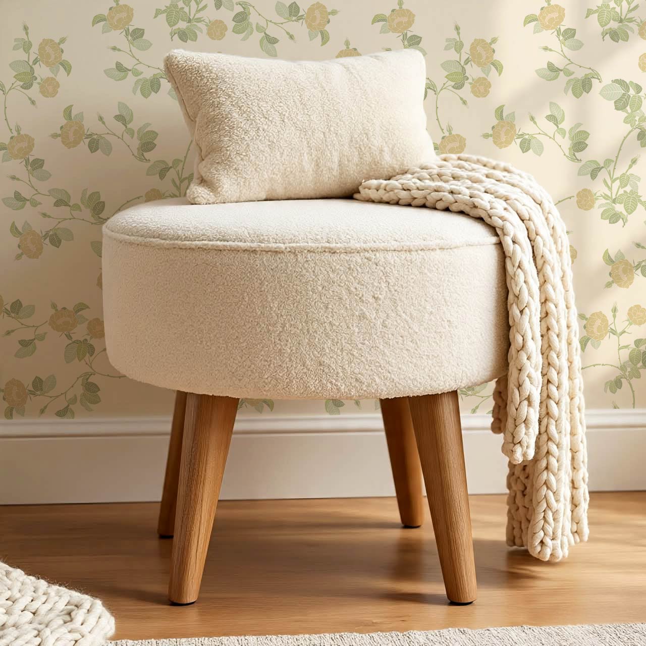 Isolde Wild Rose Gold Butter Wallpaper