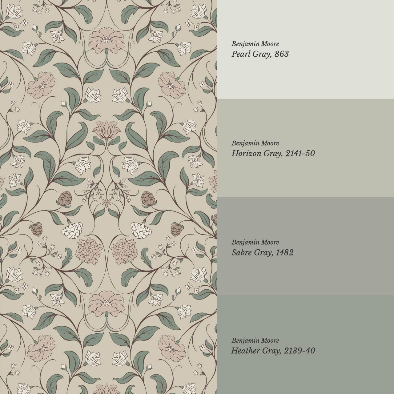Ivara Botanical Filigree Lace Taupe Forest Wallpaper