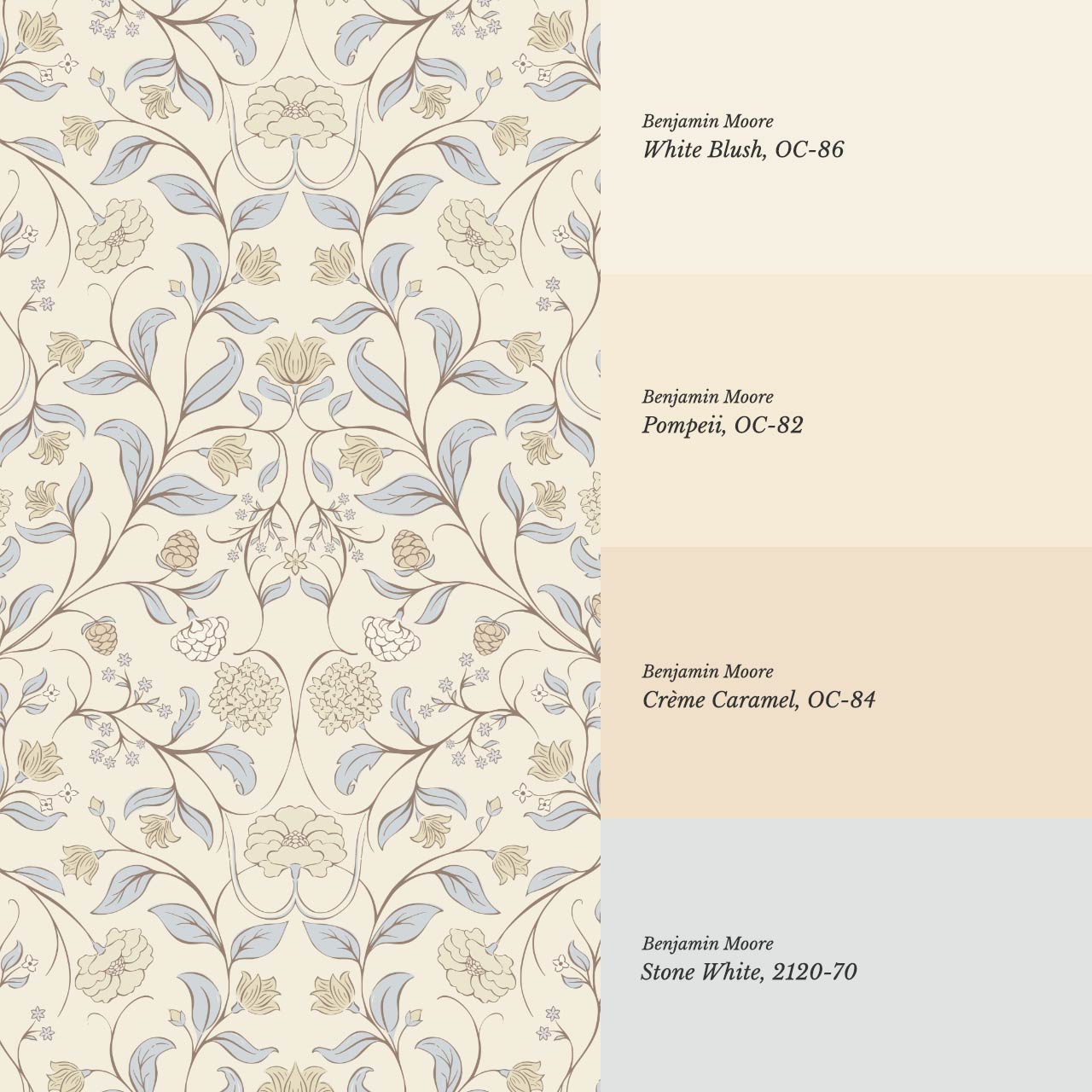 Ivara Botanical Filigree Lace Sky Butter Wallpaper