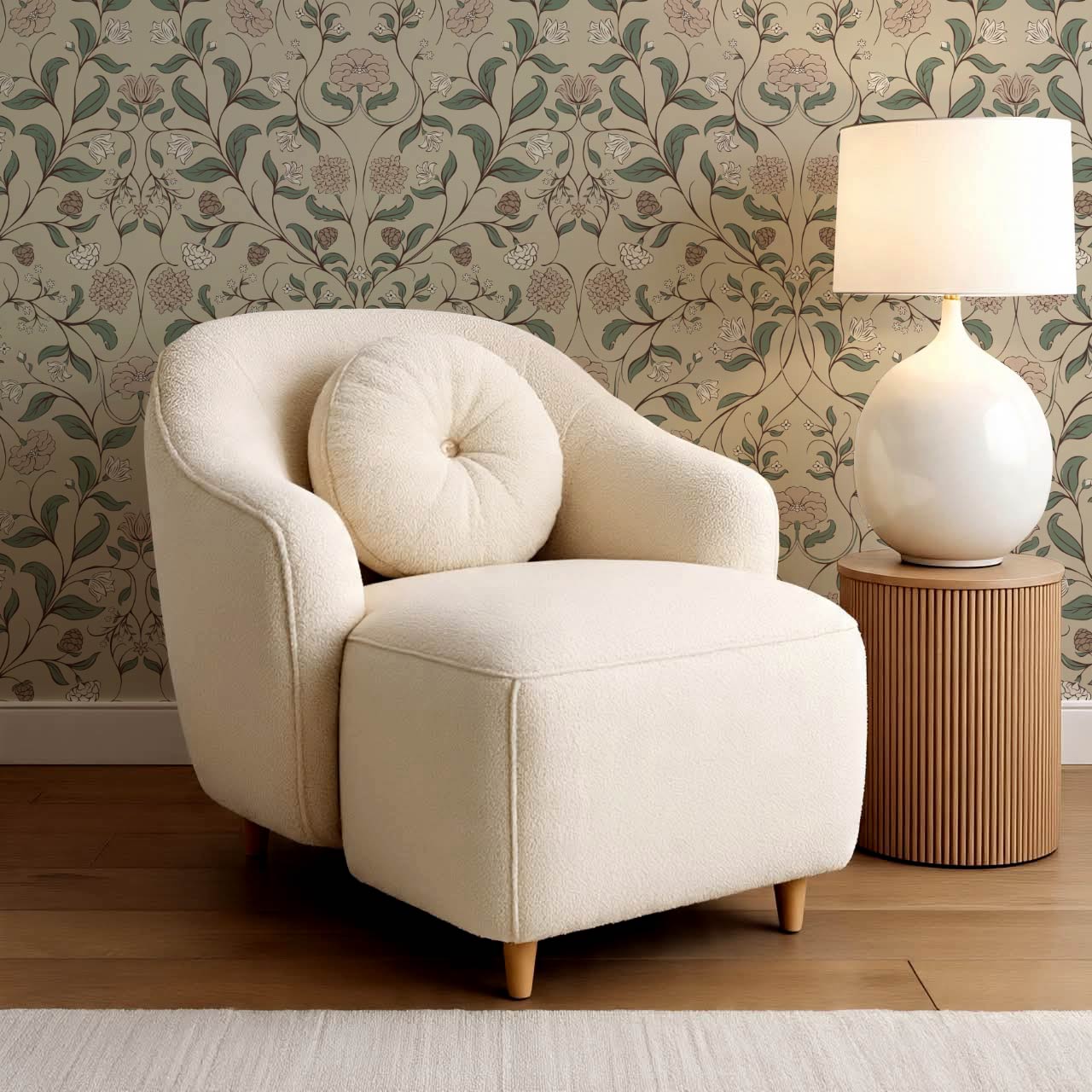 Ivara Botanical Filigree Lace Taupe Forest Wallpaper