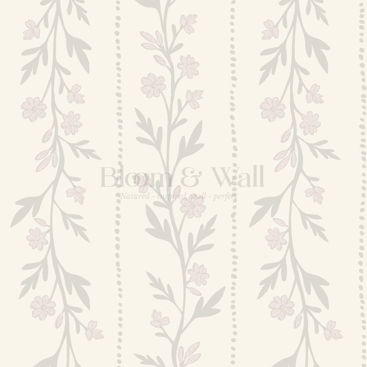 Ivi Trailing Stripes Pale Olive Cream Wallpaper