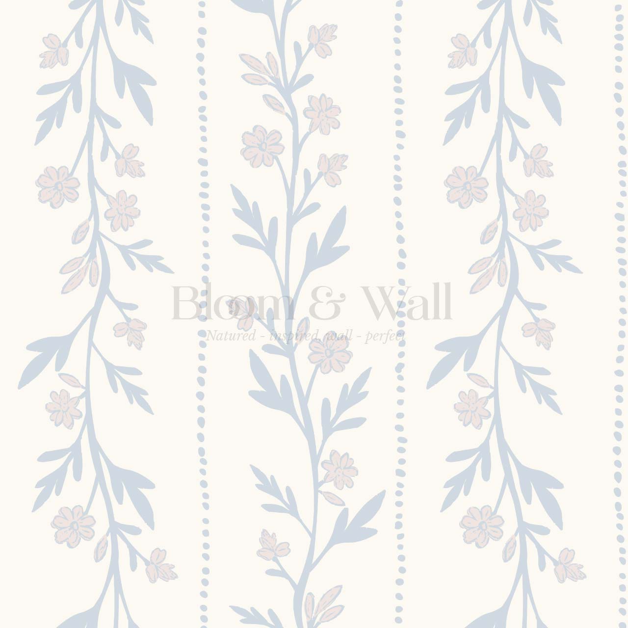 Ivi Trailing Stripes Sky Cream Wallpaper