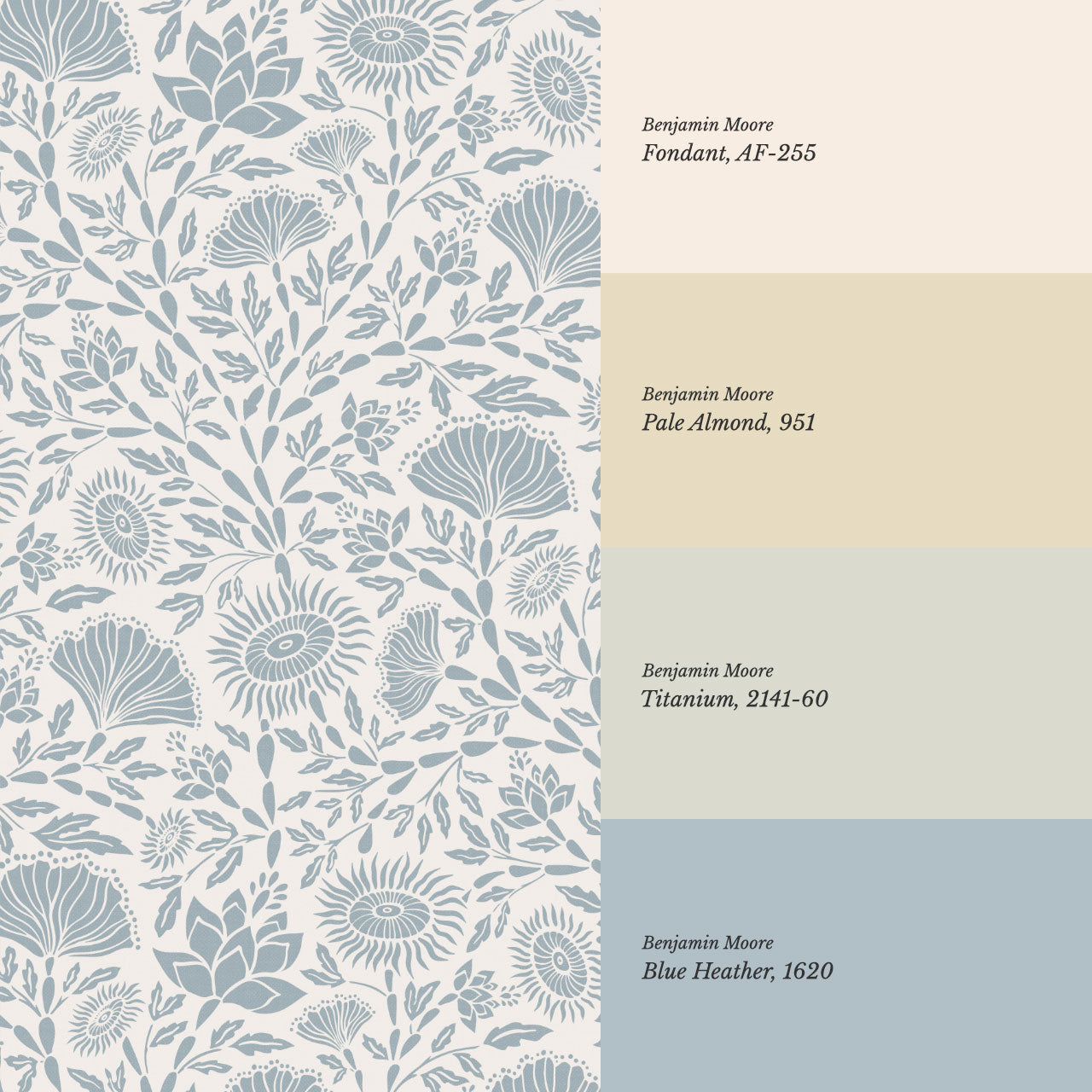 Ivy Seaweed Denim Wallpaper