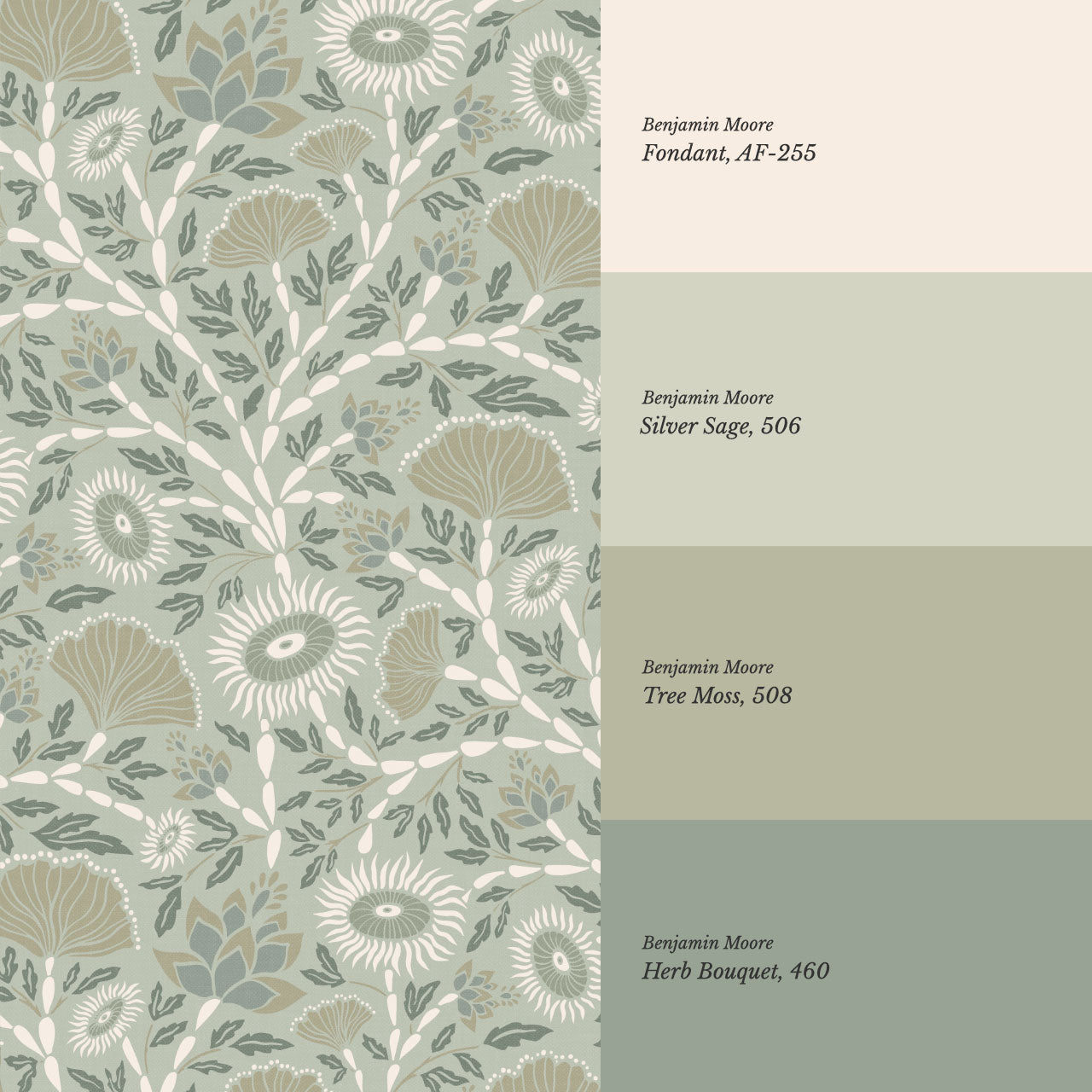 Ivy Seaweed Seafoam Wallpaper