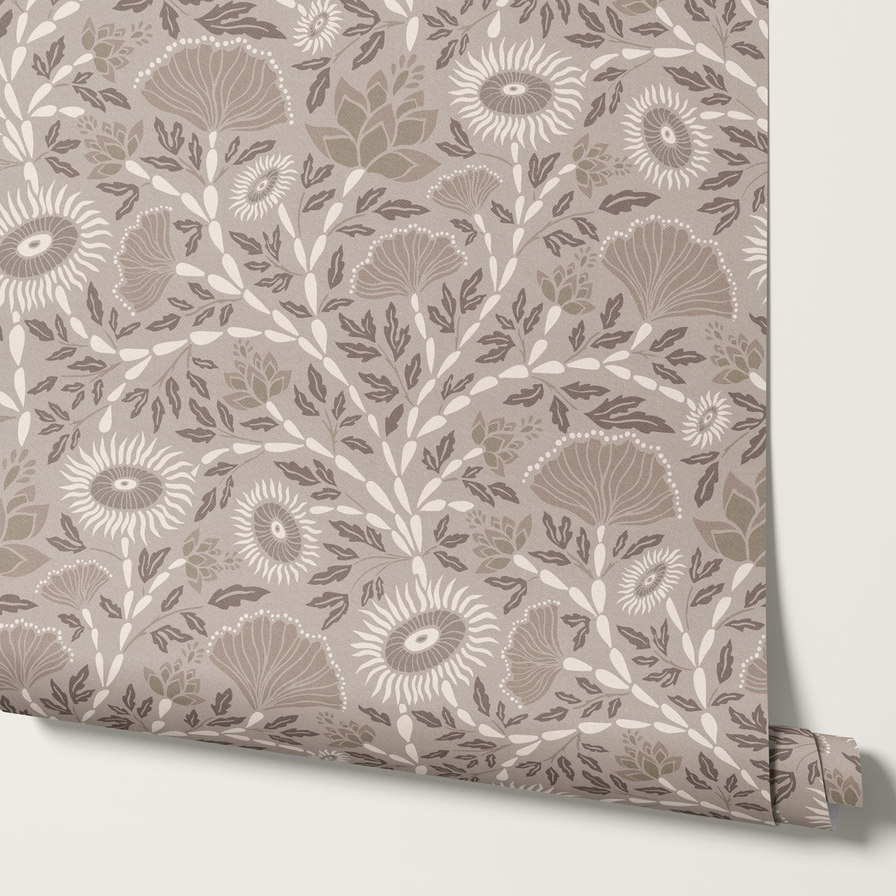Ivy Seaweed Pebble Wallpaper