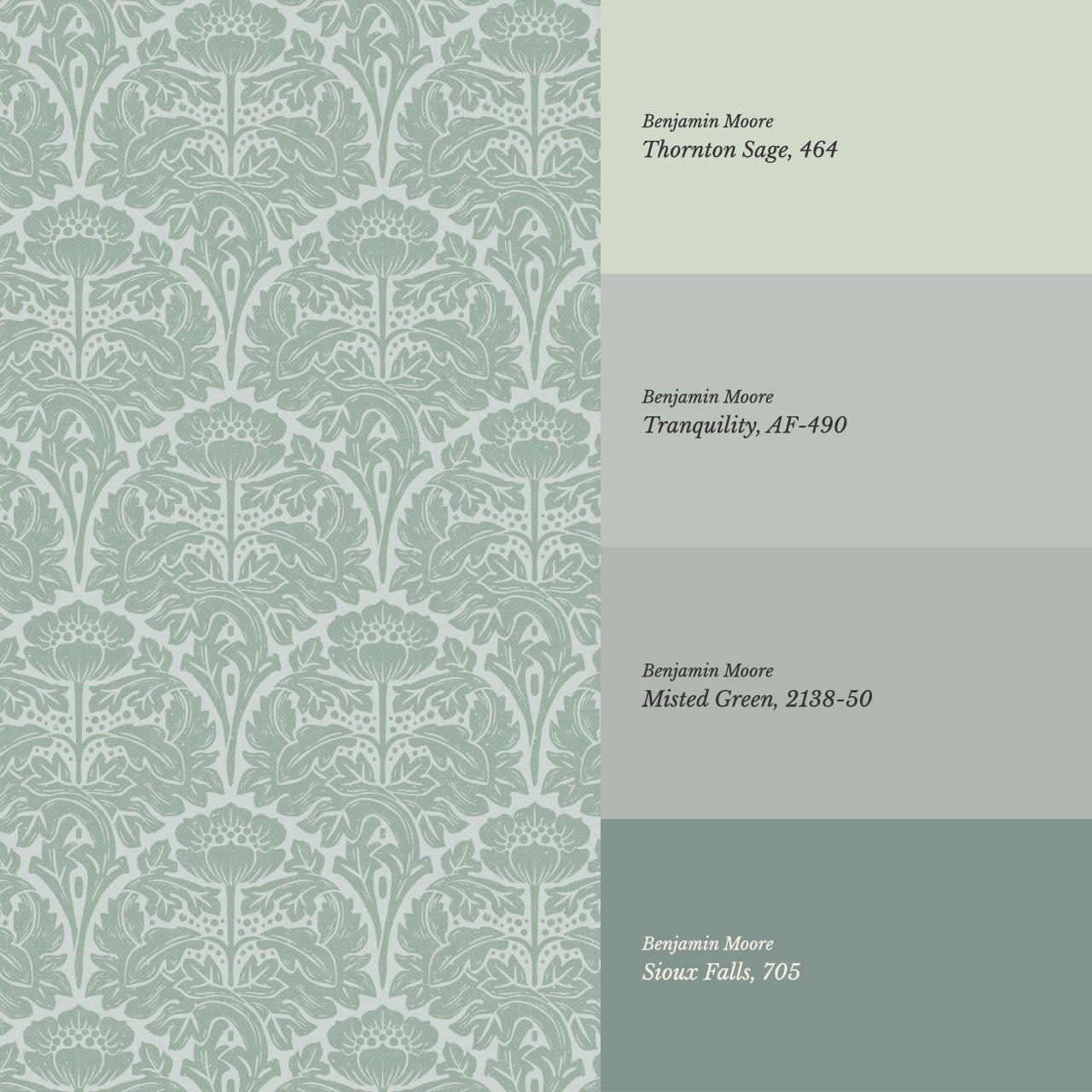 Jane Acantus Leaf Damask Forest Wallpaper