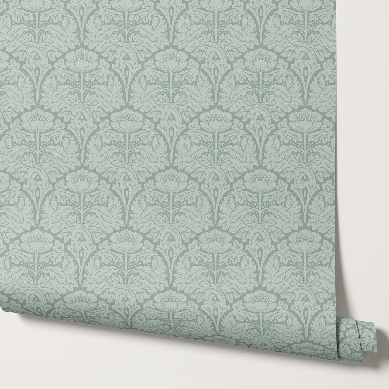 Jane Acantus Leaf Damask Sage Wallpaper