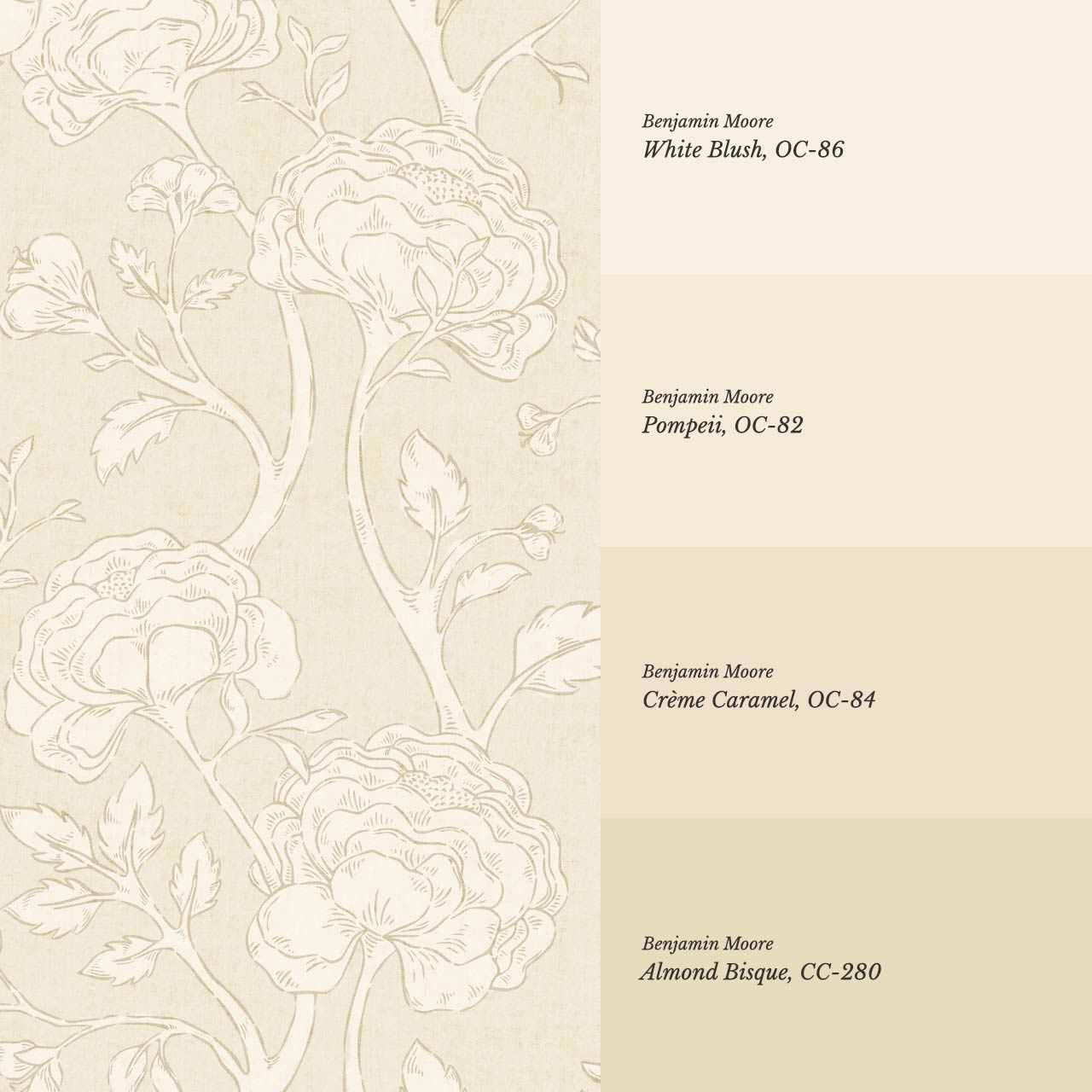 Janvier Peony Chinoiserie Neutral Beige Wallpaper