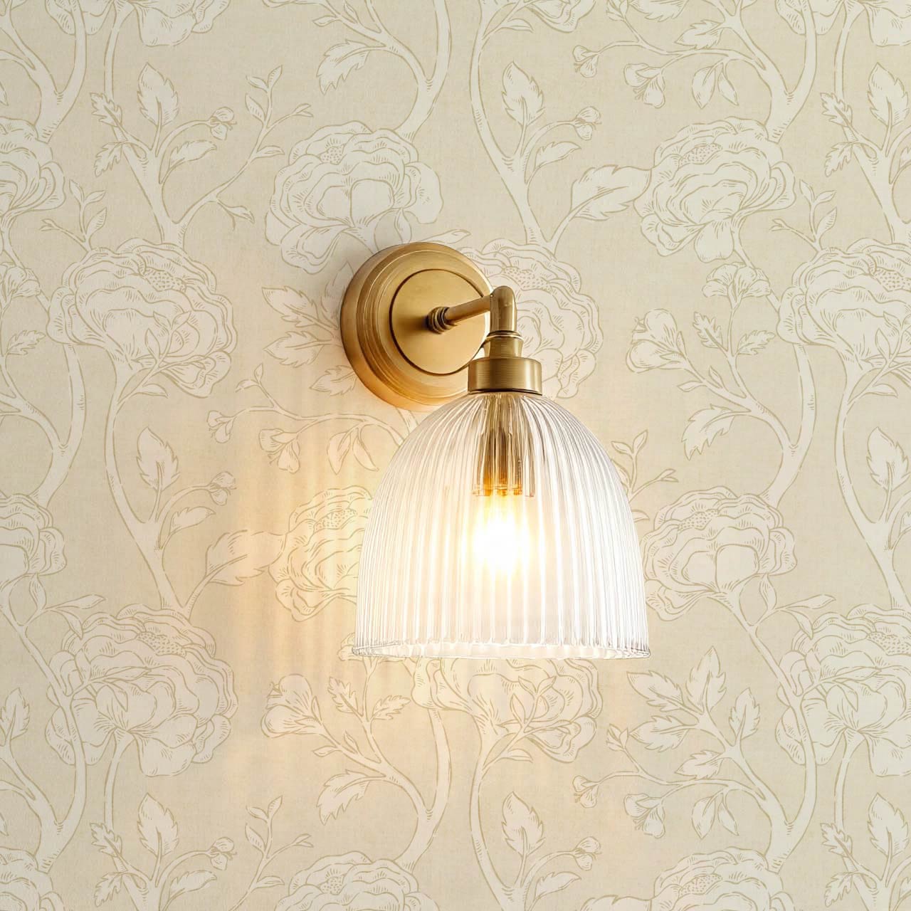 Janvier Peony Chinoiserie Neutral Beige Wallpaper