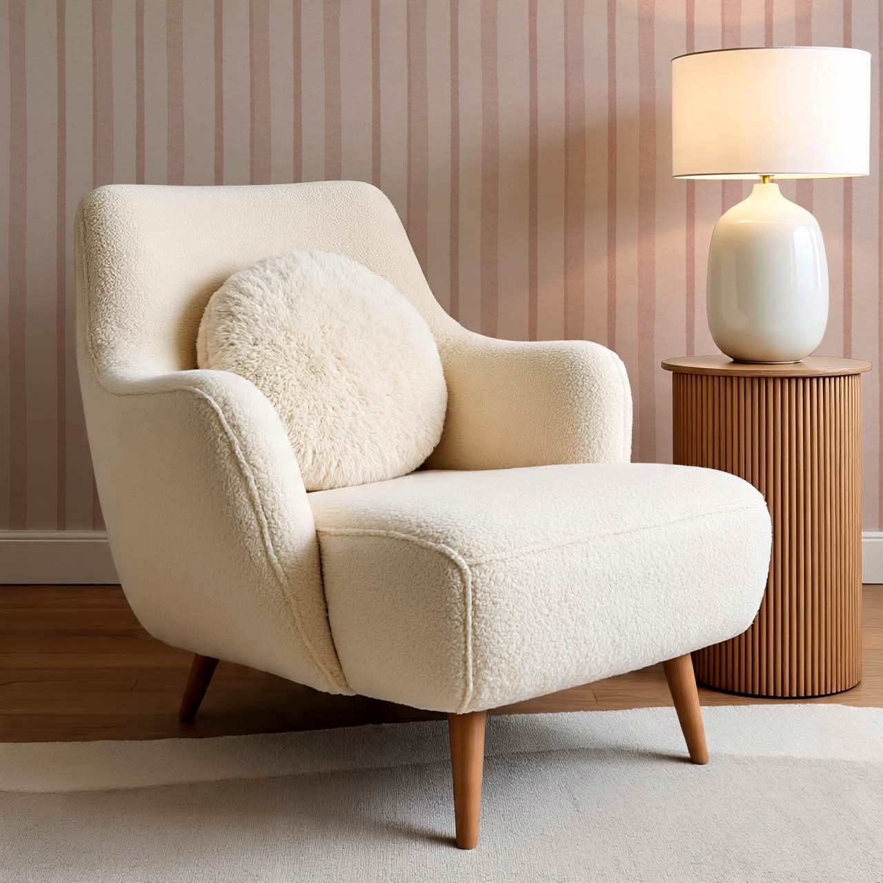 Jara Layered Wobbly Vertical Stripe Mauve Wallpaper