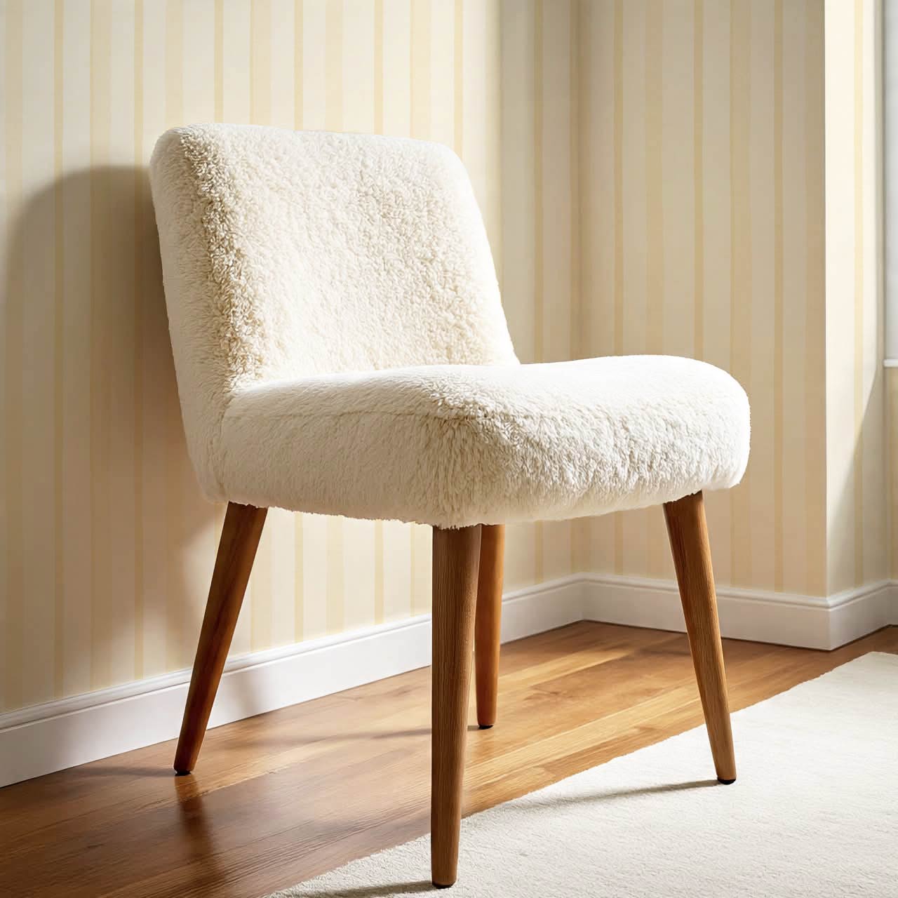 Jara Layered Wobbly Vertical Stripe Pastel Yellow Wallpaper