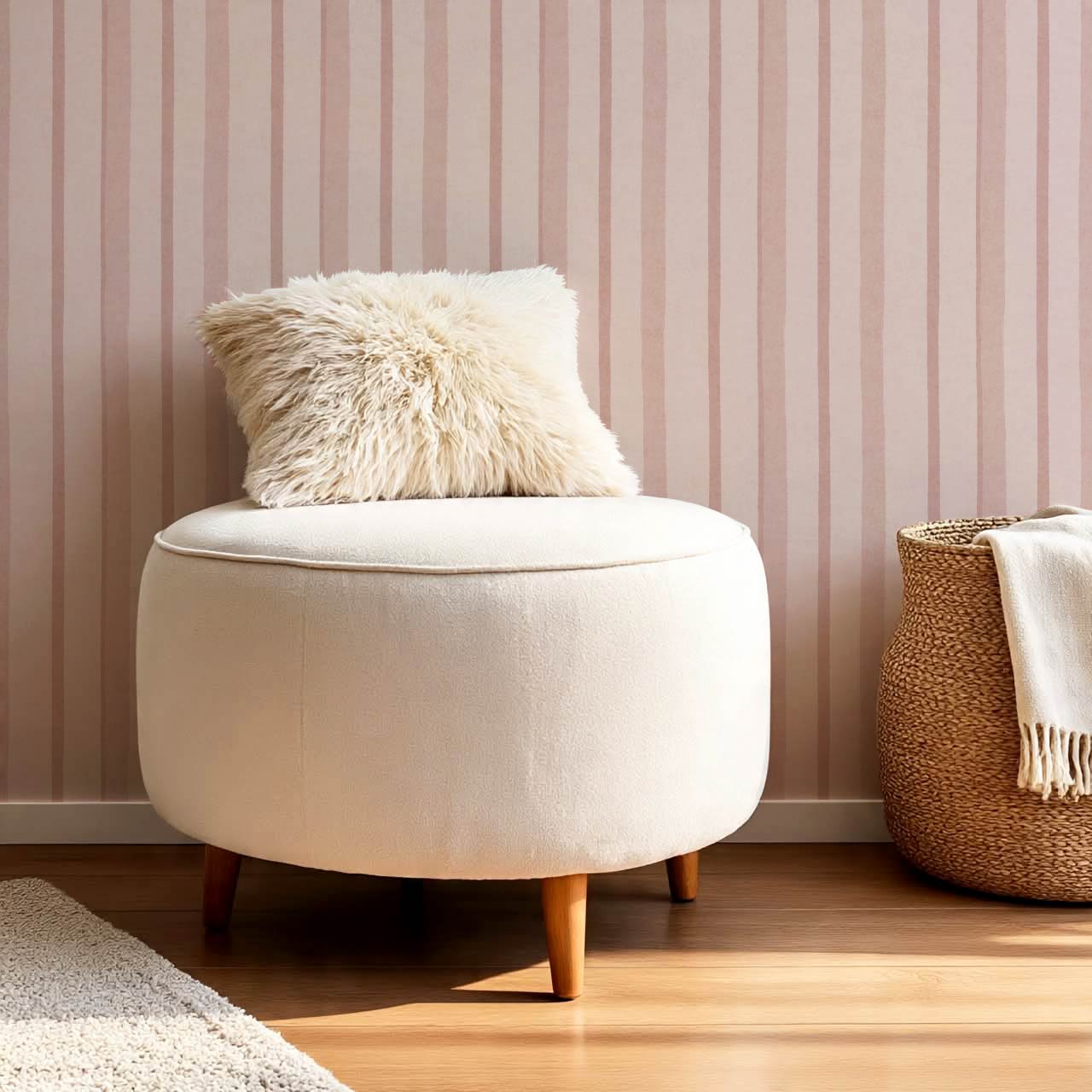 Jara Layered Wobbly Vertical Stripe Mauve Wallpaper