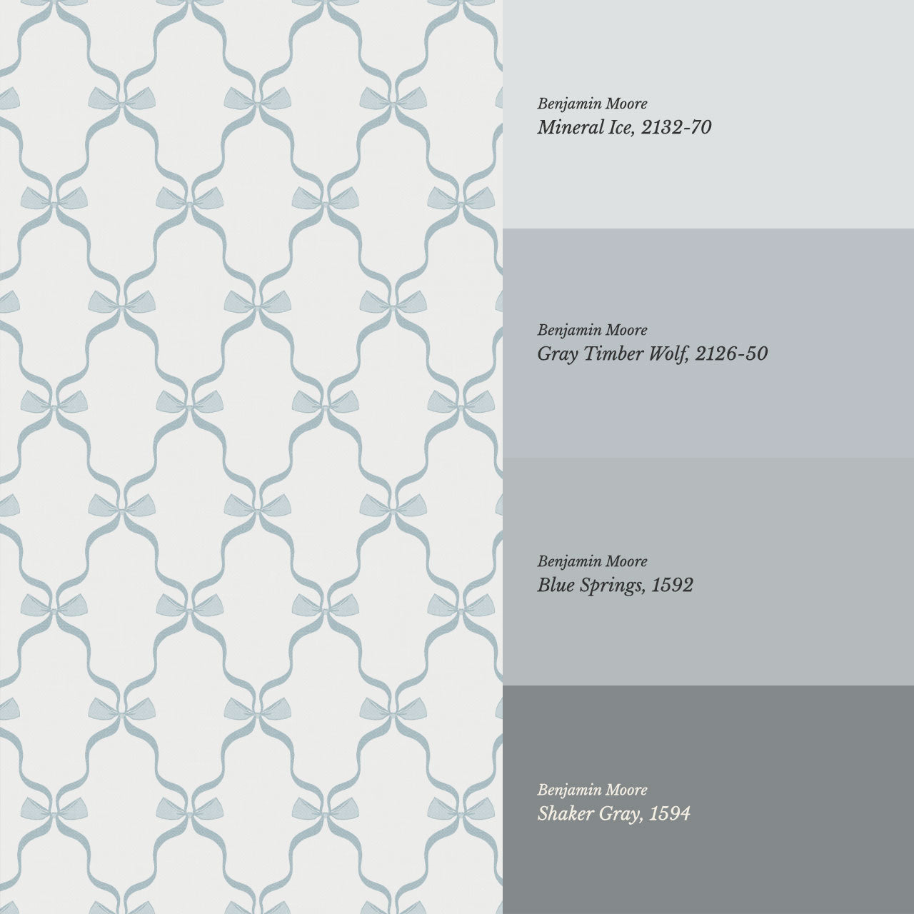 Jasmine Charming Bows Blue Wallpaper