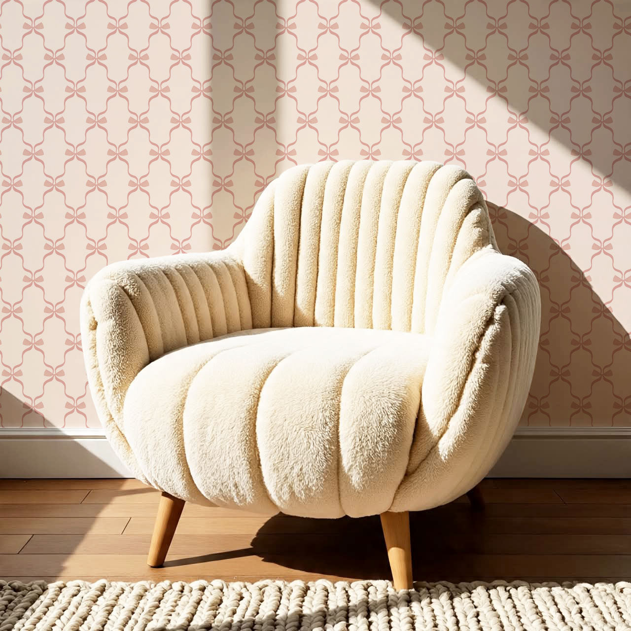 Jasmine Charming Bows Mauve Wallpaper