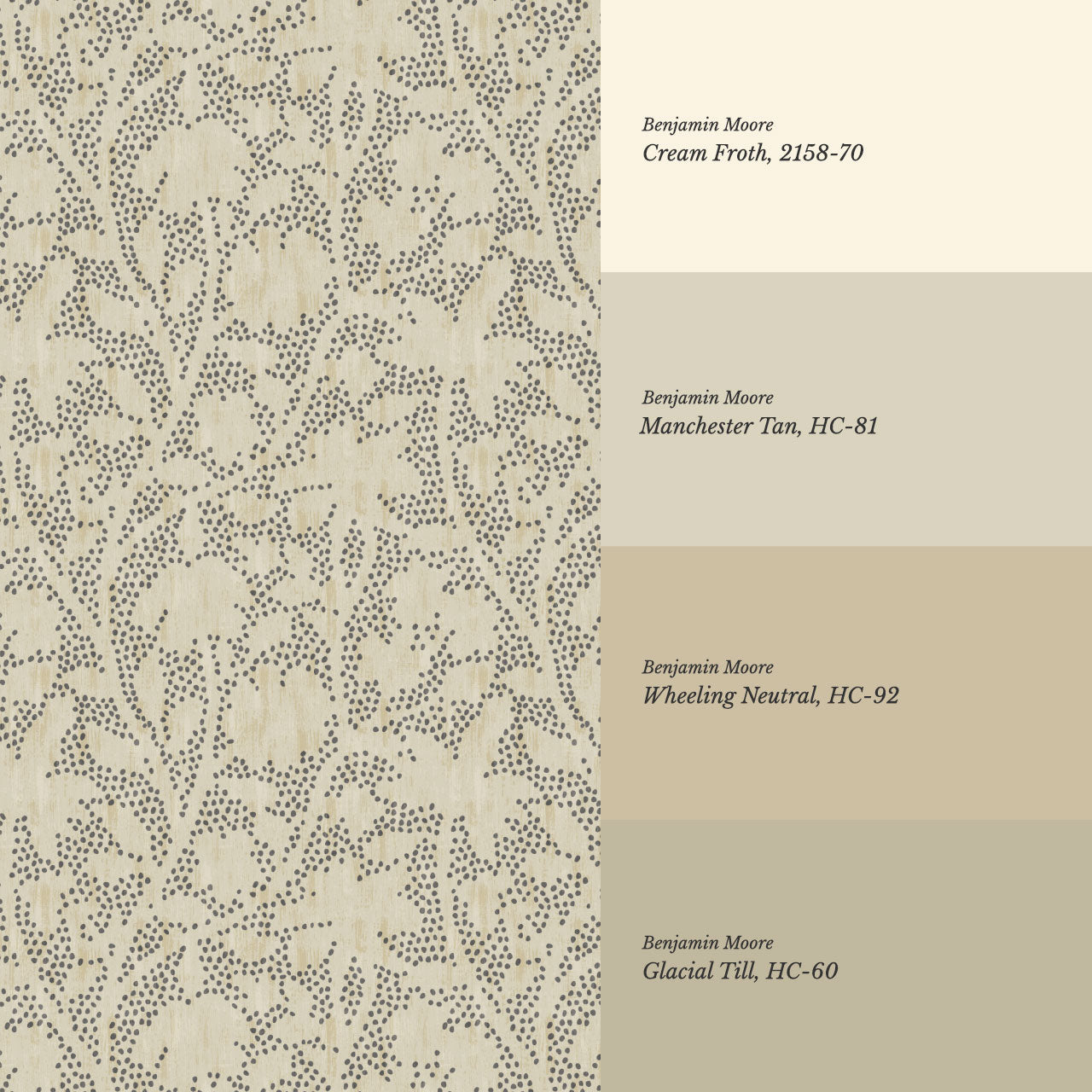 Jazmin Dotted Florals Neutral Gray Wallpaper