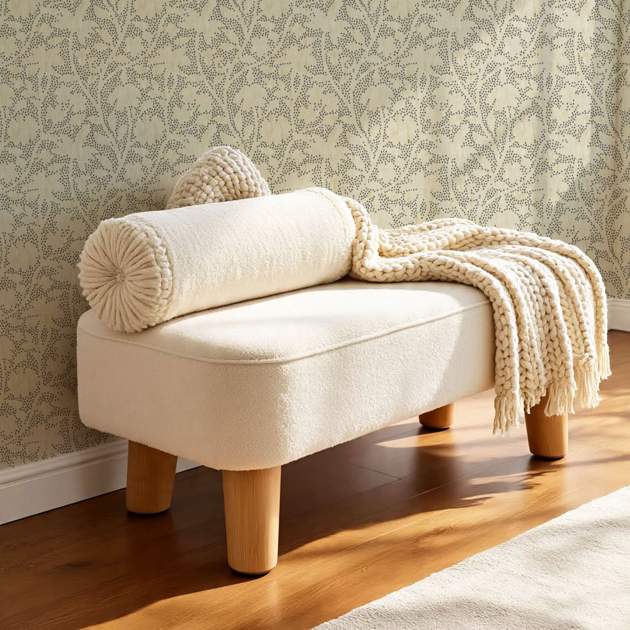 Jazmin Dotted Florals Neutral Gray Wallpaper