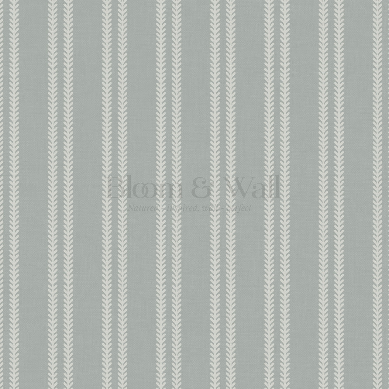 Jenna Leaf Stripe Gray Wallpaper