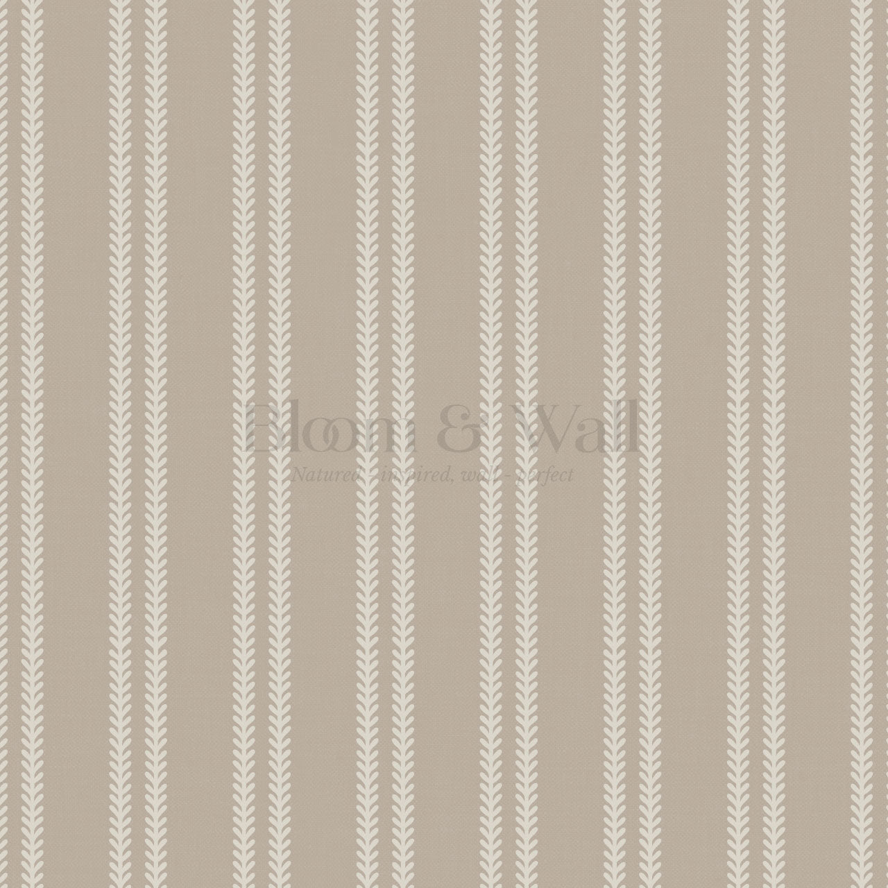 Jenna Leaf Stripe Sandstone Wallpaper
