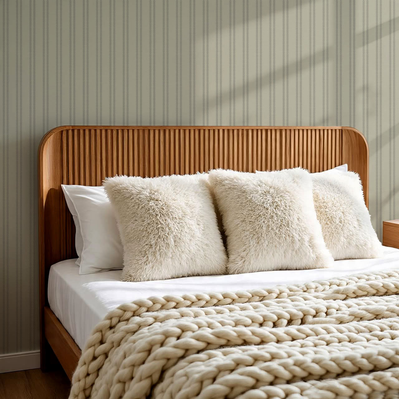 Jenna Leaf Stripe Smoke Wallpaper