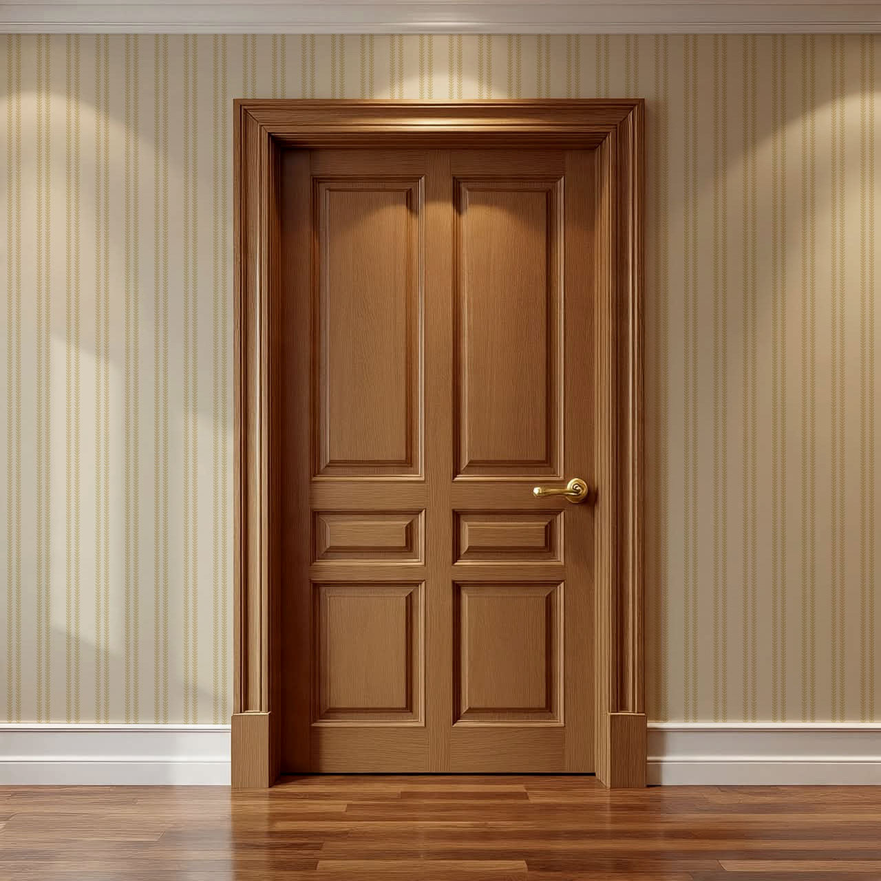 Jenna Leaf Stripe Straw Wallpaper