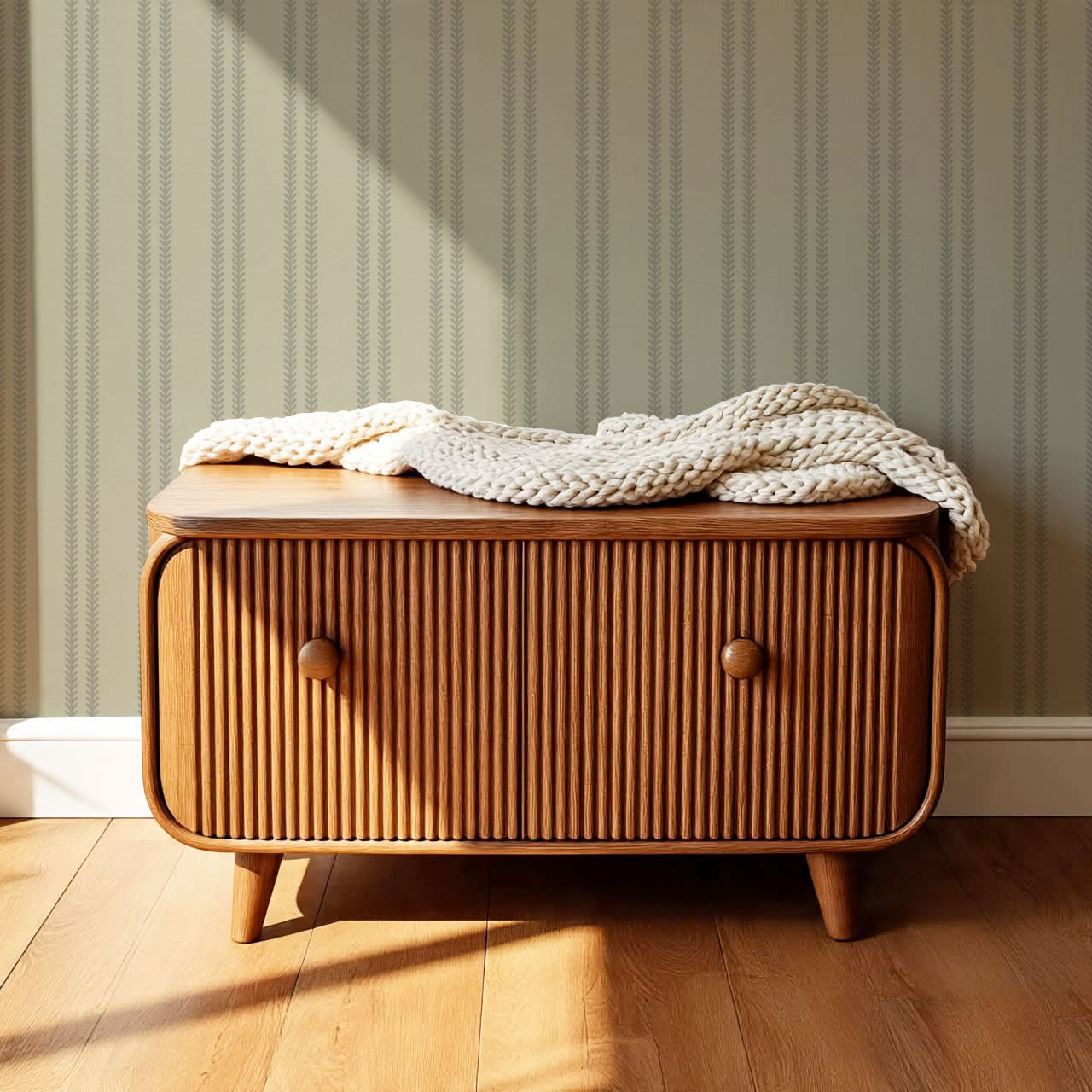 Jenna Leaf Stripe Smoke Wallpaper