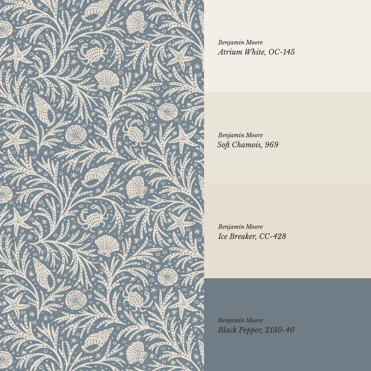 Jimena Marine Flow Blue Ivory Wallpaper