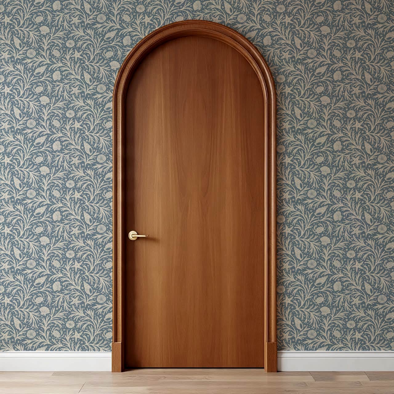 Jimena Marine Flow Blue Ivory Wallpaper