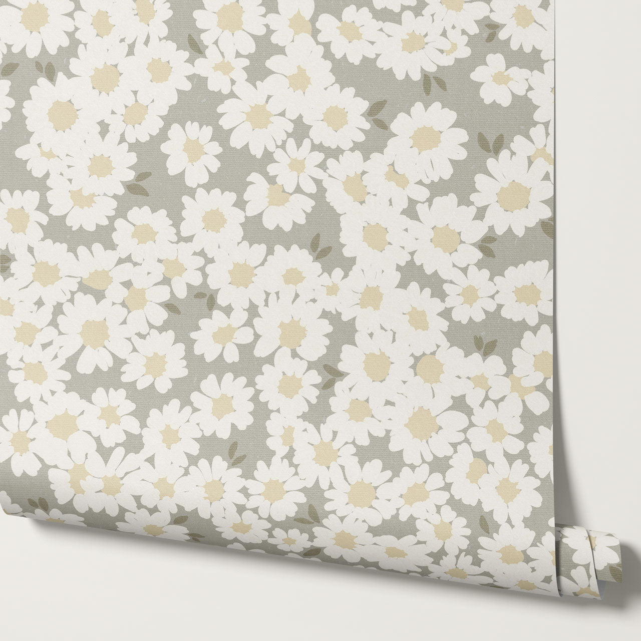 Josephine Chamomile Olive Butter Wallpaper