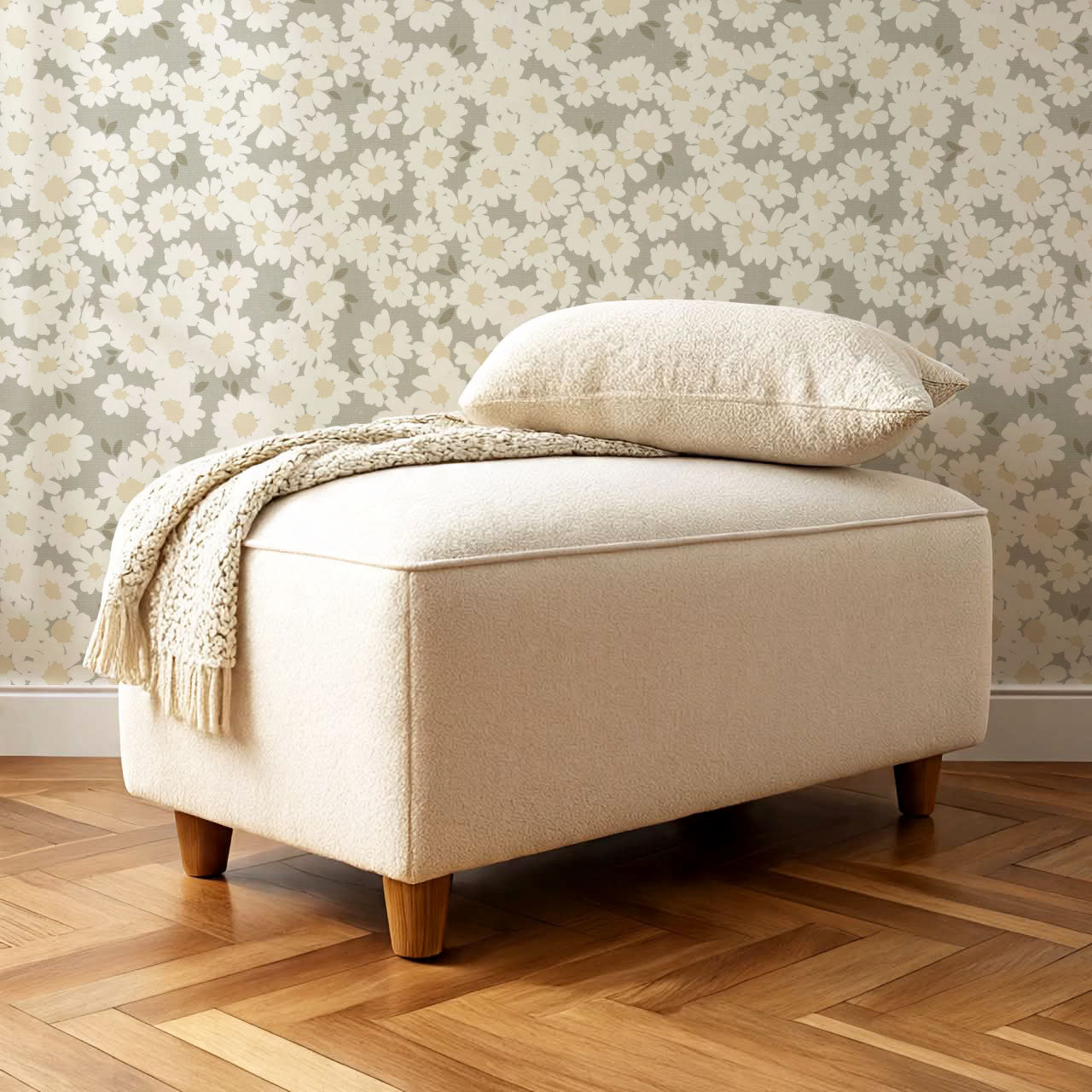 Josephine Chamomile Olive Butter Wallpaper