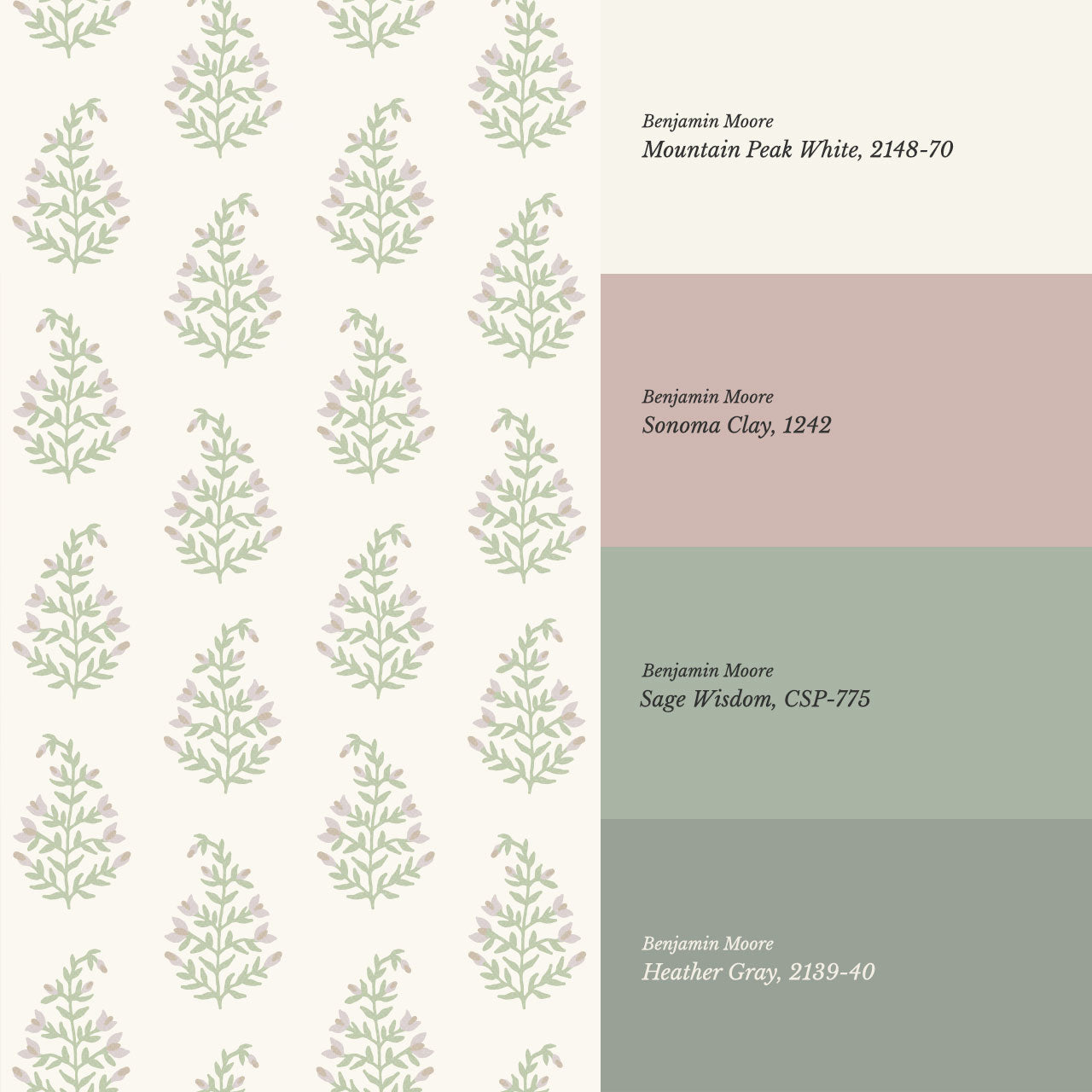 Josette Paisley Green Pink Wallpaper