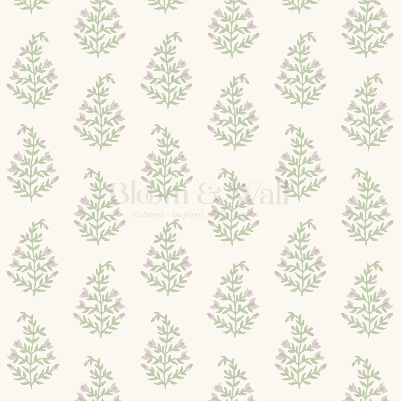 Josette Paisley Green Pink Wallpaper