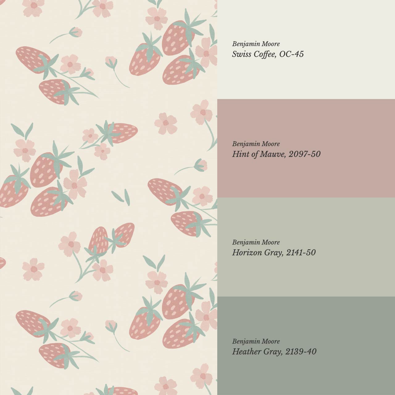 Josie Wild Strawberries Peachy Wallpaper