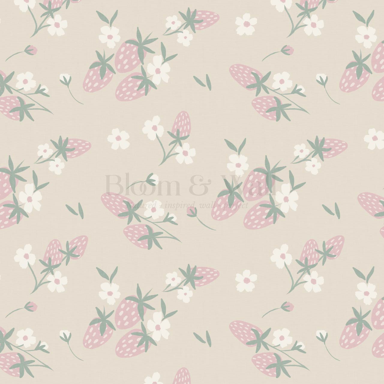 Josie Wild Strawberries Blush Wallpaper