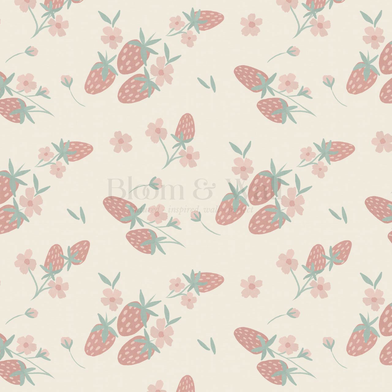 Josie Wild Strawberries Peachy Wallpaper
