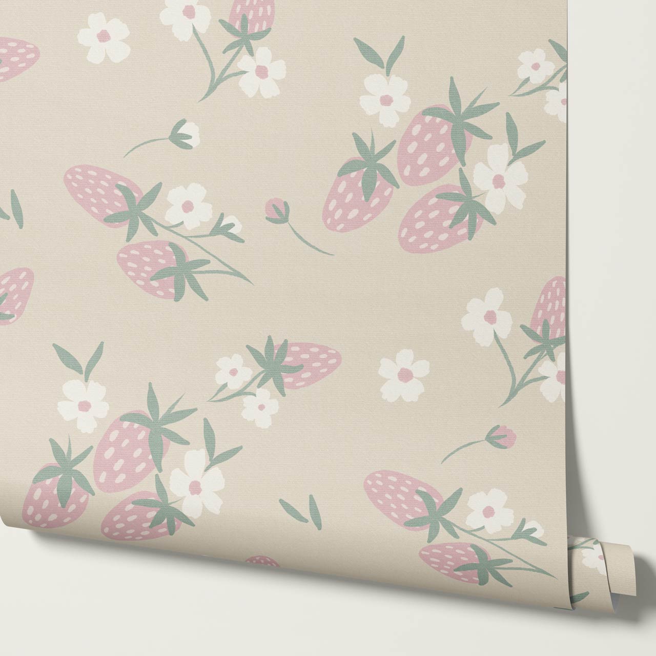Josie Wild Strawberries Blush Wallpaper
