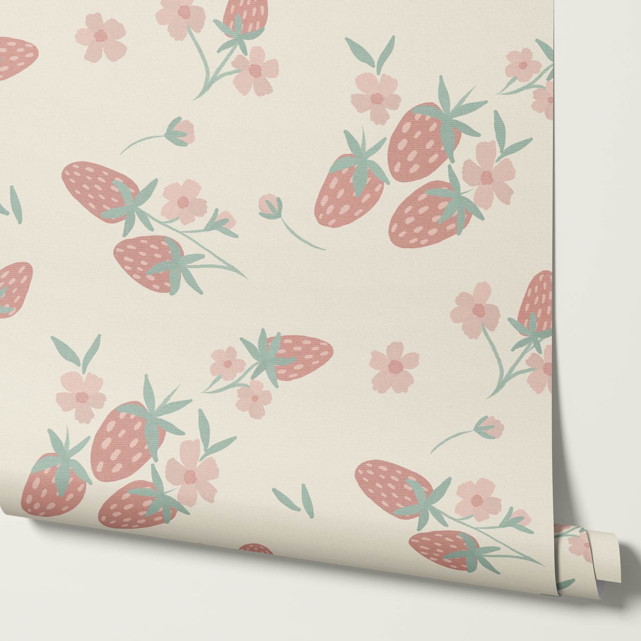 Josie Wild Strawberries Peachy Wallpaper