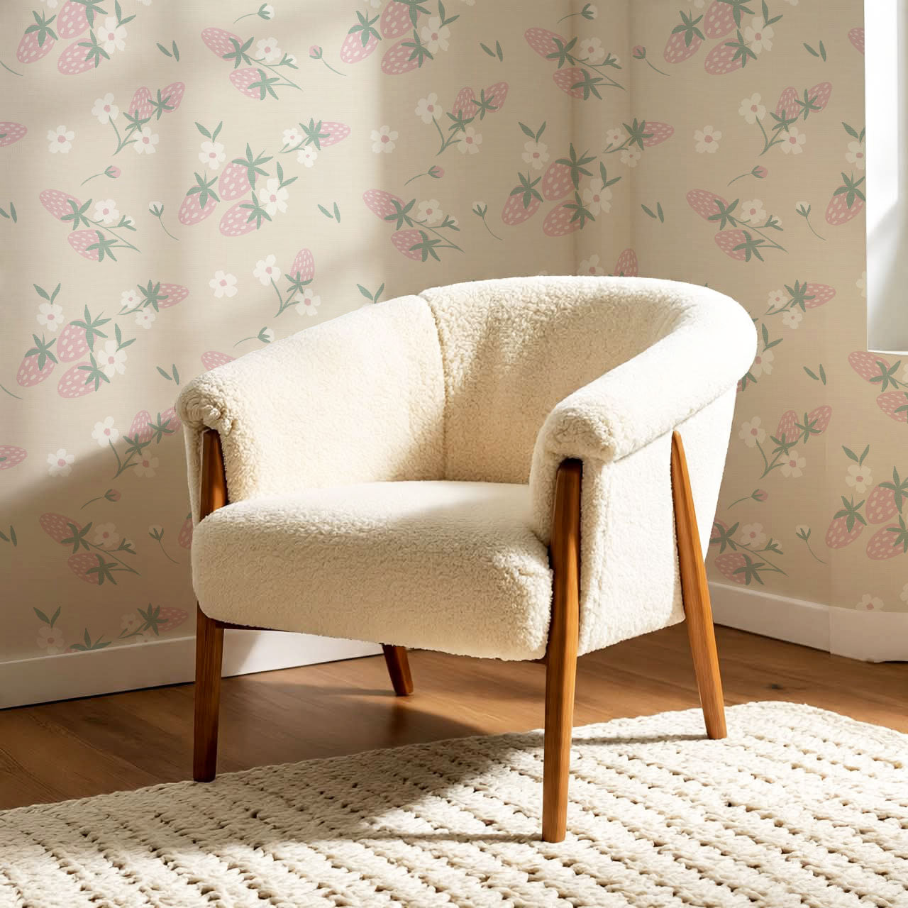 Josie Wild Strawberries Blush Wallpaper