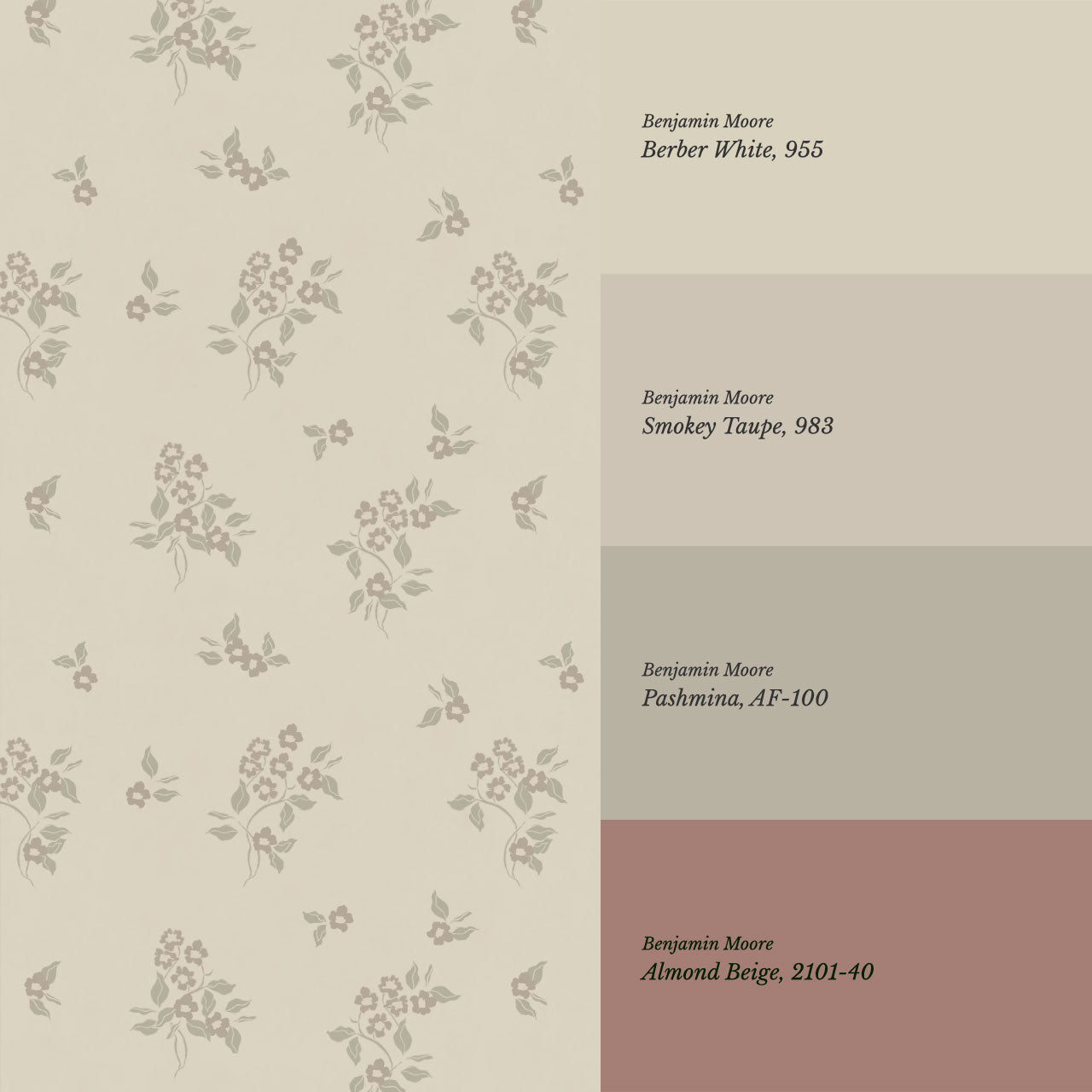 Julia Heirloom Bloom Taupe Gray Wallpaper