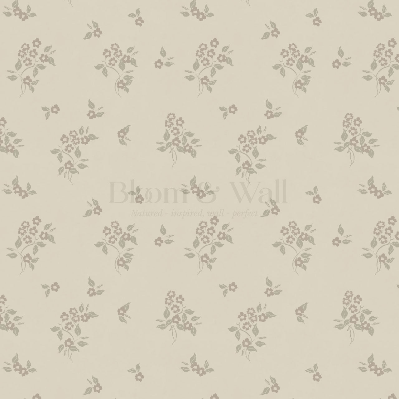 Julia Heirloom Bloom Taupe Gray Wallpaper