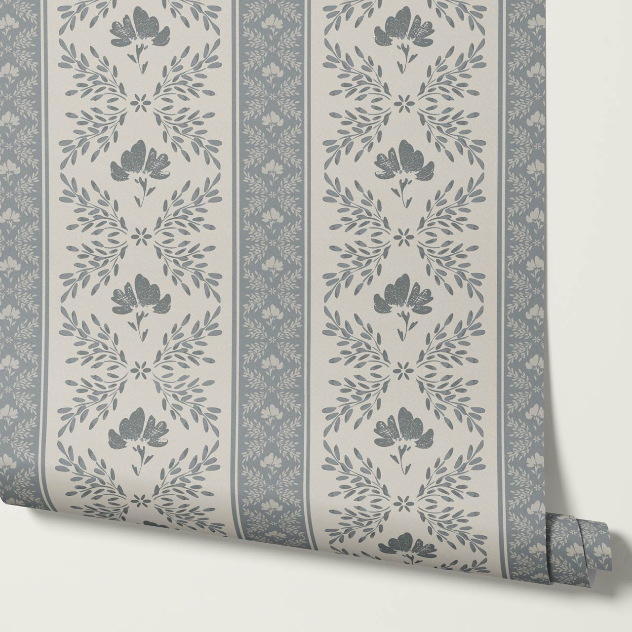 Julian Blooming Vines Slate Wallpaper