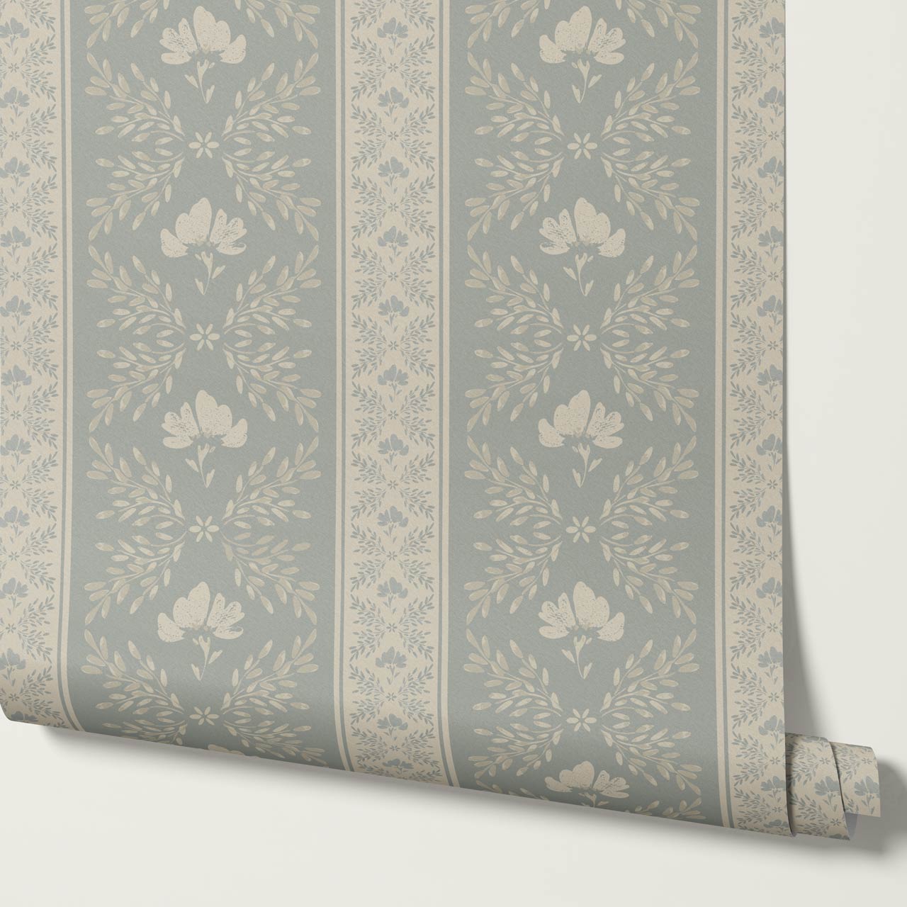 Julian Blooming Vines Horizon Dry Sage Wallpaper